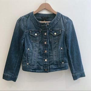 White House Black Market Cropped Denim Jean Jacket